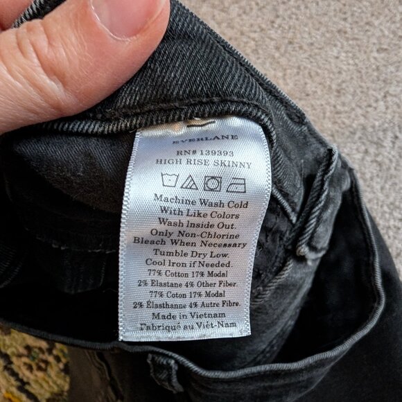 Everlane High Rise Skinny Washed Black Jeans size 27 - Picture 4 of 12